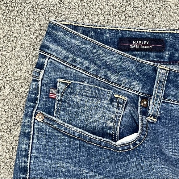 Vigoss Marley Super Skinny Distressed Blue Denim Jeans Womens Size 29 Stretch - Picture 3 of 12